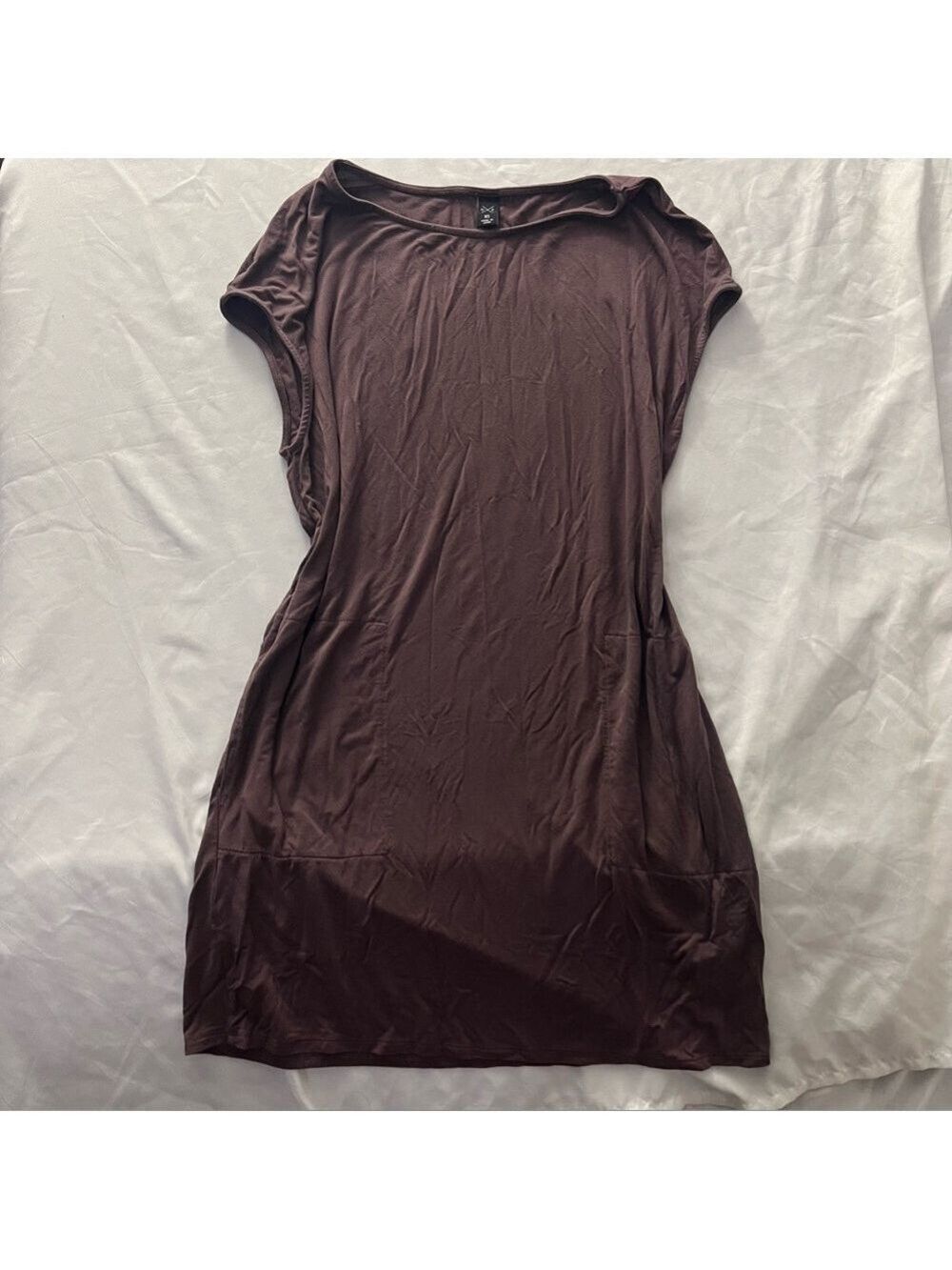 Gentle Fawn Soft Jersey Pocket T-Shirt Dress Sleeveless Plum Red Size XS